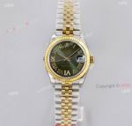 EW Factory 1:1 Two Tone Rolex Green Dial Datejust 31mm Swiss Replica Watches 